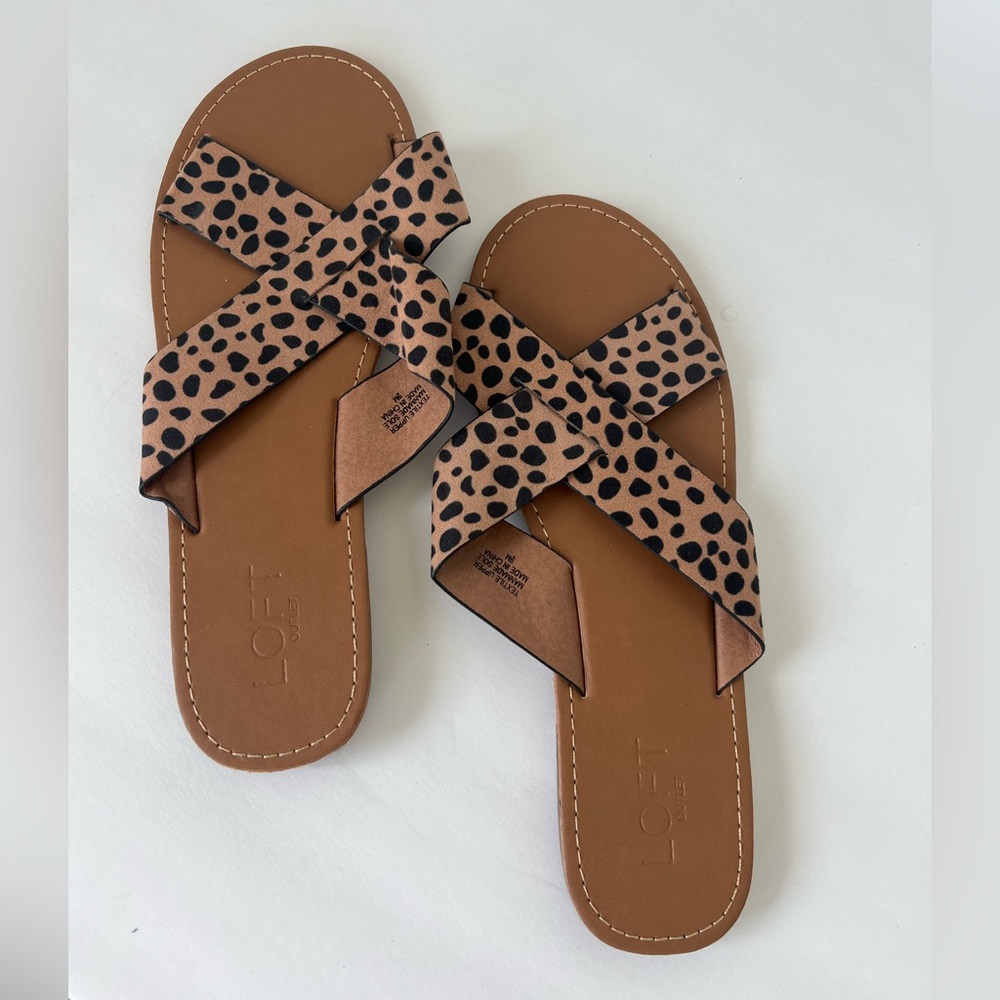 Ann Taylor Loft Cheetah Slides Size 9